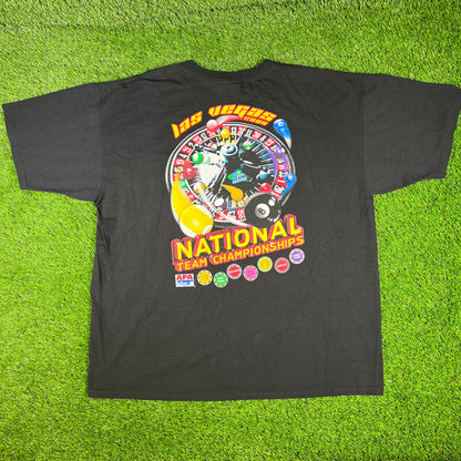 Y2K Black Las Vegas Billiards Team Championship Tee Size XXL USED v16604