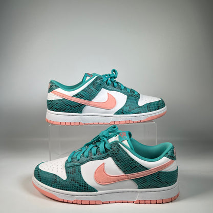 Nike Dunk Low Snakeskin Washed Teal Bleached Coral (2022) Size 10.5 USED s22323