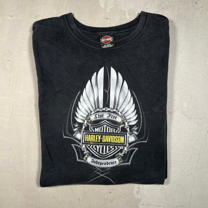 Y2K Harley Davidson Black "Independence" Tee Size 3XL USED v19409