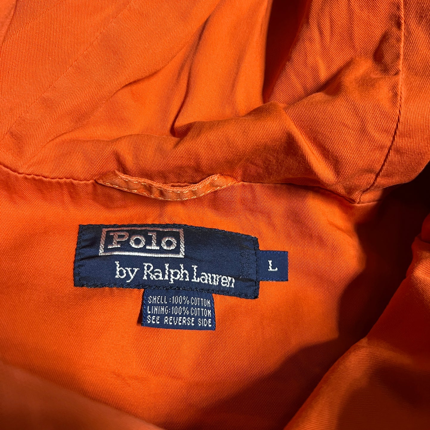 1990s Polo Orange Canavs Anorak Jacket Size Large USED v16355