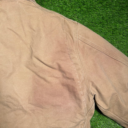 Y2K Carhartt Arctic Brown Workwear Zip Up Jacket Size XL USED v18385