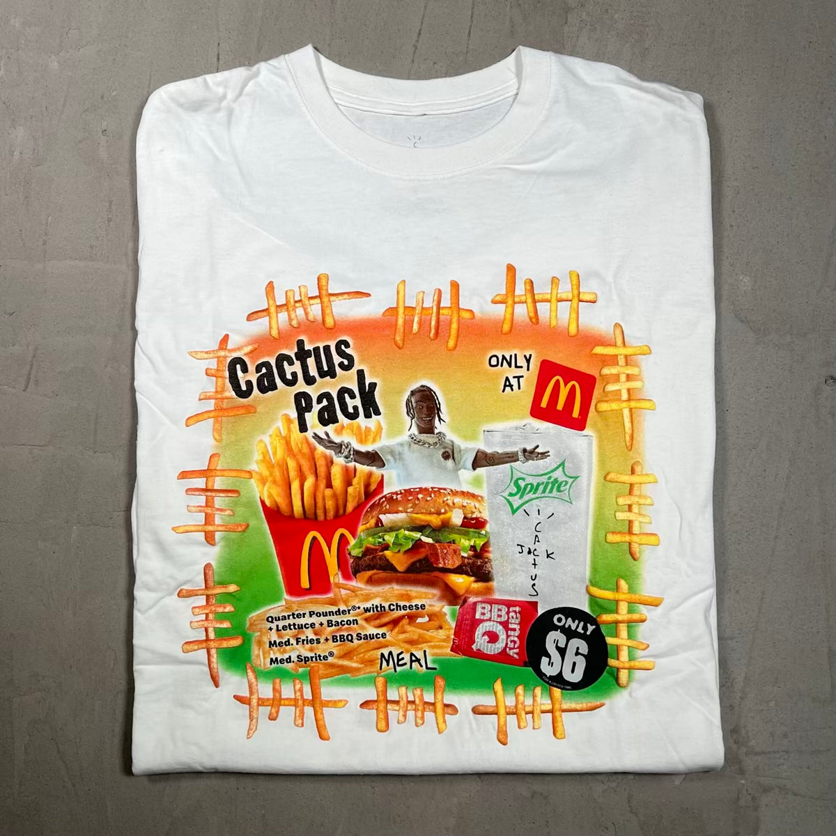 Cactus Jack McDonalds White Tee Size Large USED x18351