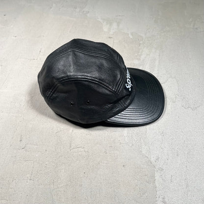 Supreme Leather Camp Cap (2016) USED x17538