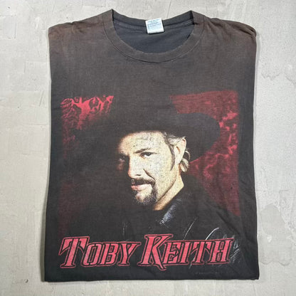 2001 Toby Keith Screen Play Tour Washed Black Tee Size XL USED v20095
