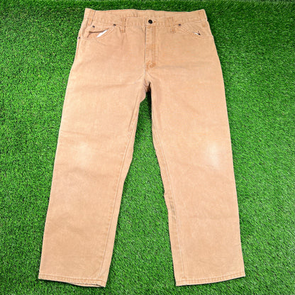 Y2K Dickies Khaki Workwear Pants Size 38 USED v18557