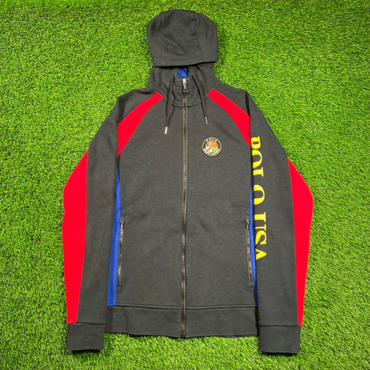 Polo Ralph Lauren Black Downhill Skier Hoodie Size Small USED v18538