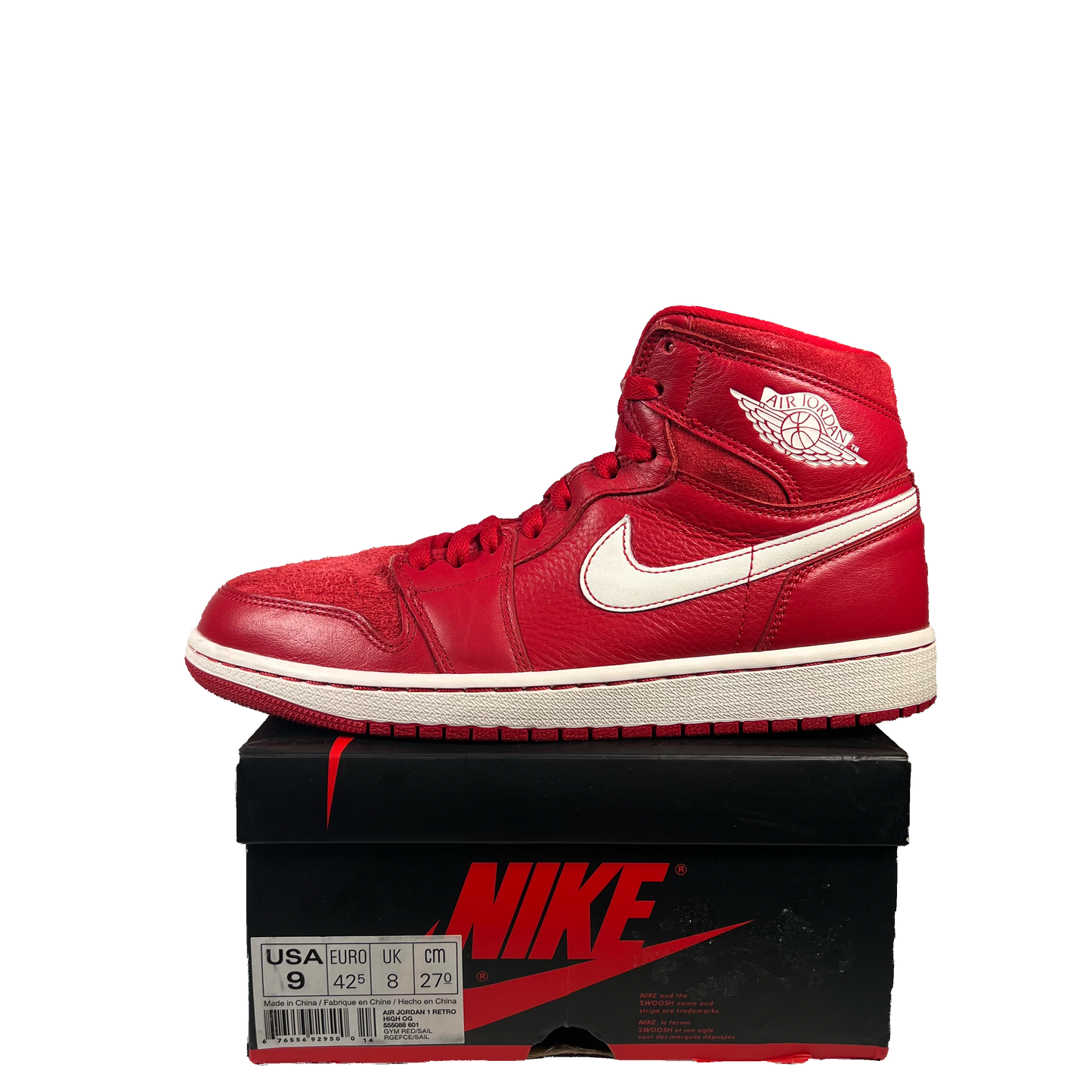 Jordan 1 High Gym Red (2014) Size 9 USED s20289