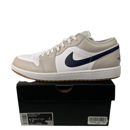Jordan 1 Low Midnight Navy Neutral Grey Size 12.5 USED S17369