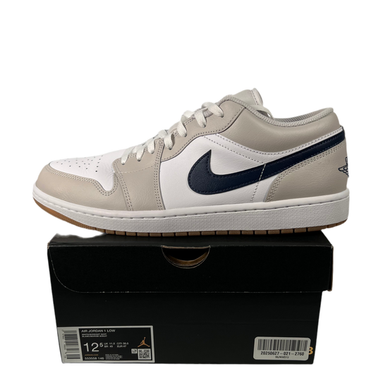 Jordan 1 Low Midnight Navy Neutral Grey Size 12.5 USED S17369
