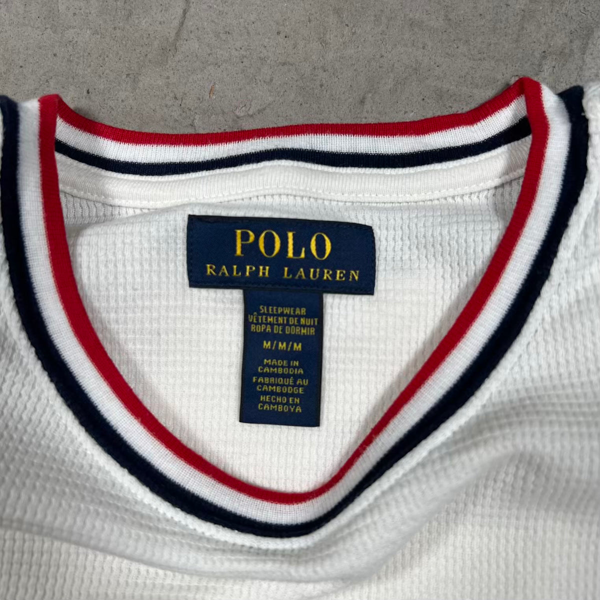 Polo Ralph Lauren White "USA" Thermal Size Medium USED v19034
