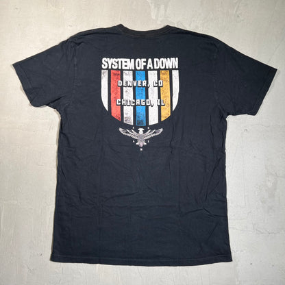 System of A Down Denver Co Black Tee Size Large USED v19579