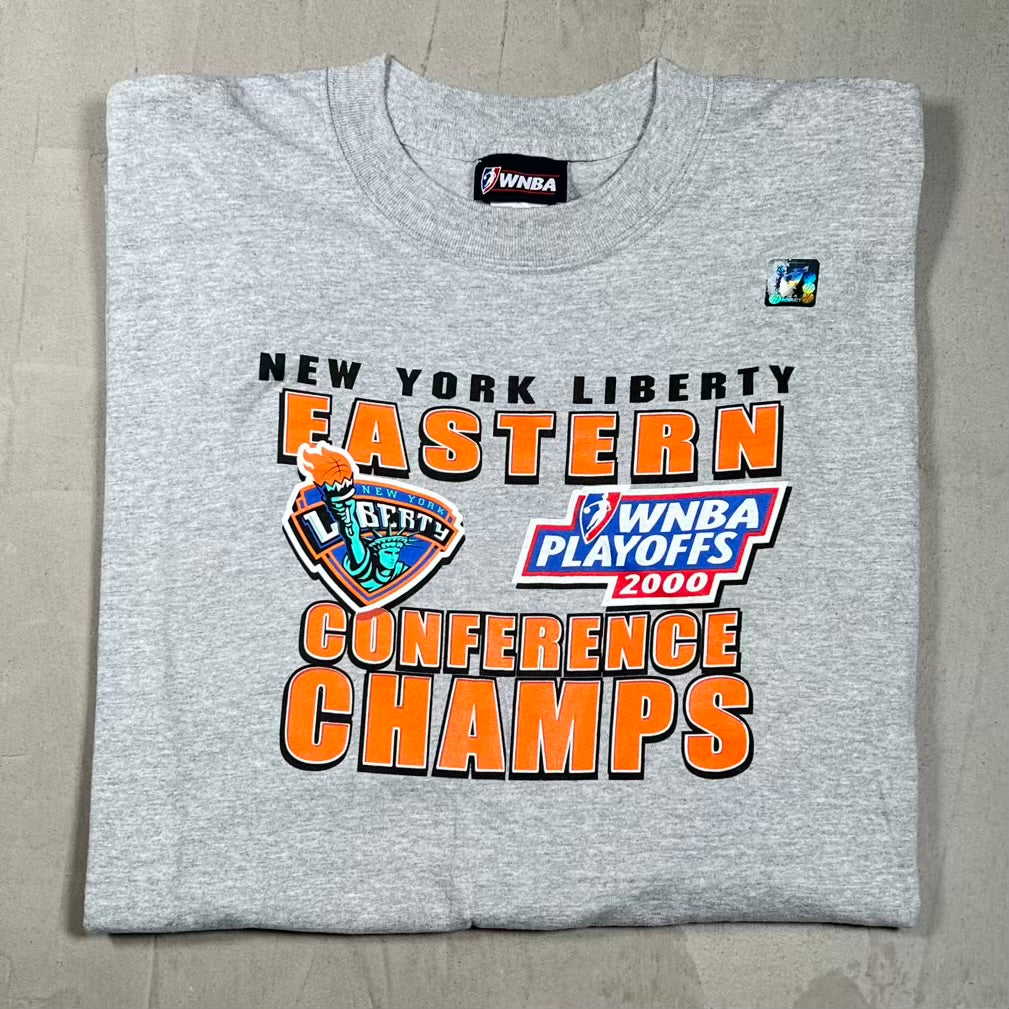 2000 WNBA New York Liberty Conference Champs Grey Tee Size XXL NEW v20137
