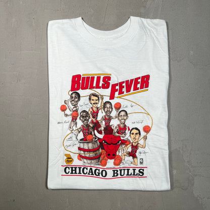 1989 Chicago Bulls Bulls Fever White Tee Size XL USED v15505