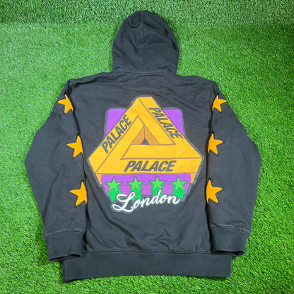 Palace London Black Hoodie Size Large USED x14304