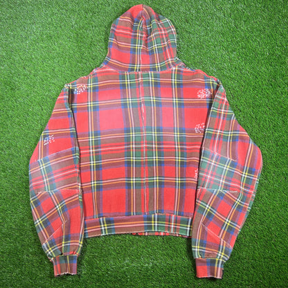 Wore Clothing Plaid Waffle Full Zip Hoodie Size Medium USED x14866