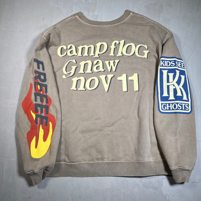 CPFM Kids See Ghost Kanye Cudi Lucky Me I see Ghost Brown Crewneck Size Large USED x1154