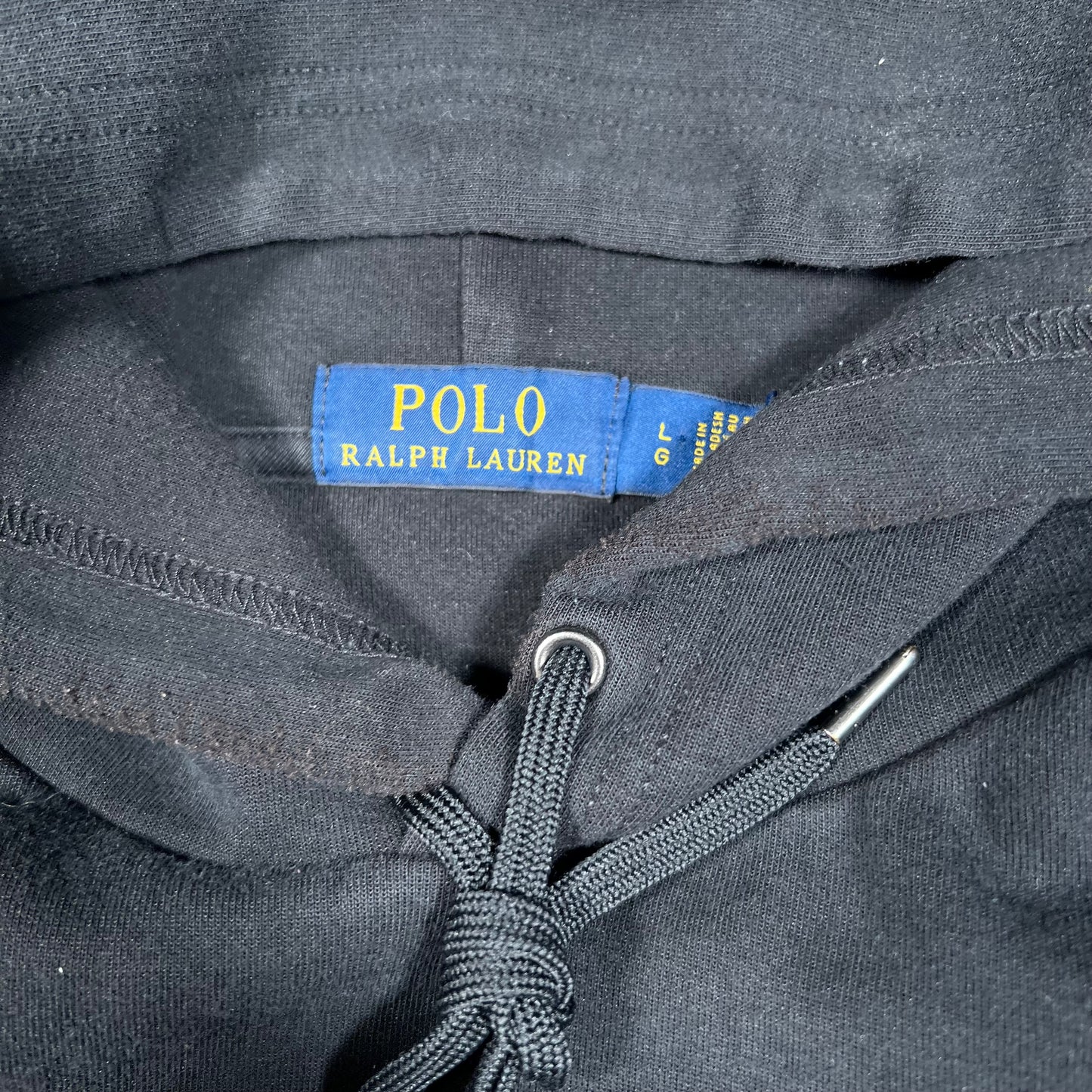 Polo Ralph Lauren Black "Chainstitch" Hoodie Size Large USED v19505