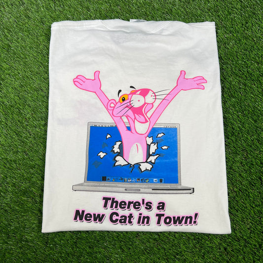 1990s Pink Panther New Cat In Town White Tee Size XXL USED v16616
