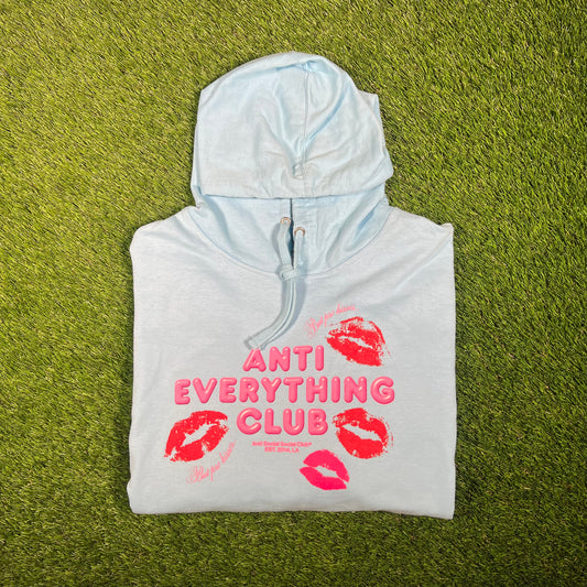 Anti Social Social Club Kissing Blue Hoodie Size Medium USED x15316