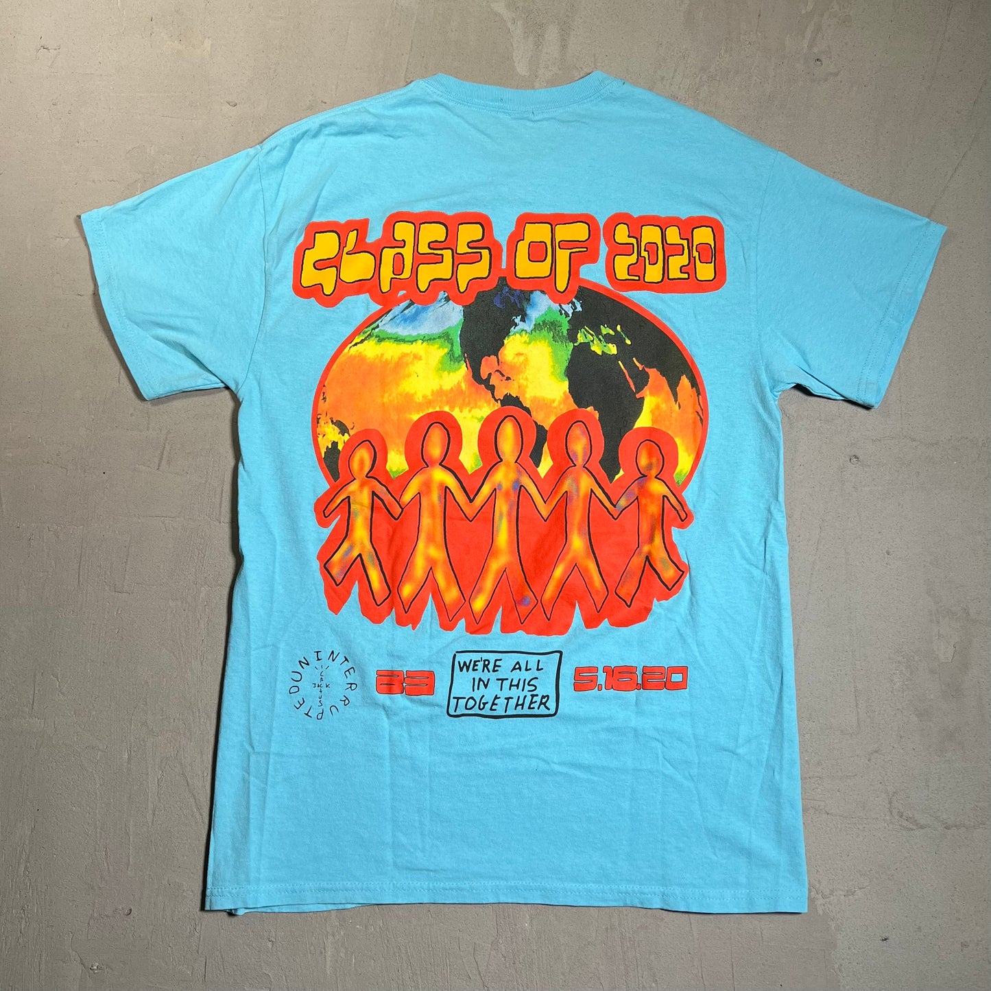Travis Scott Class of 2020 Blue Tee Size Medium USED x17673