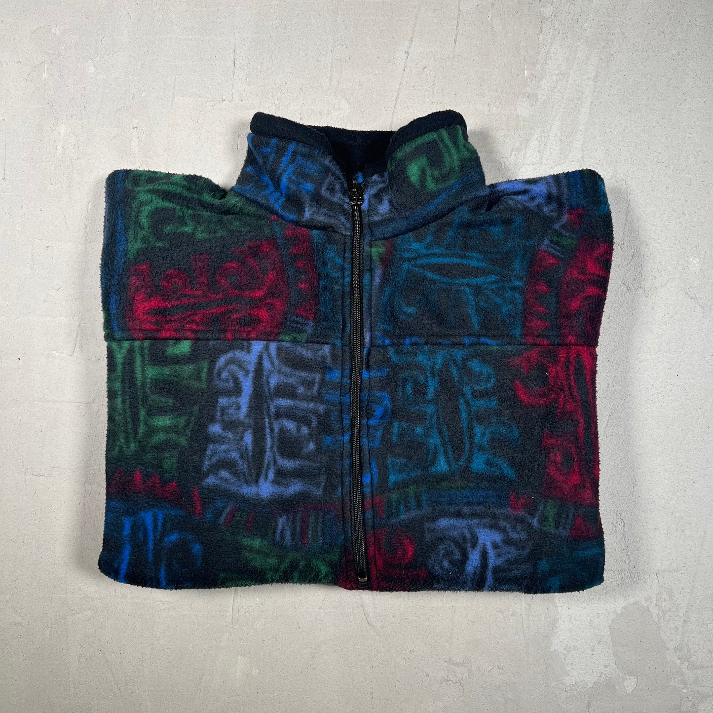 Y2K Nike F.I.T Abstract Pattern Quater Zip Fleece Jacket Size Medium USED v19281