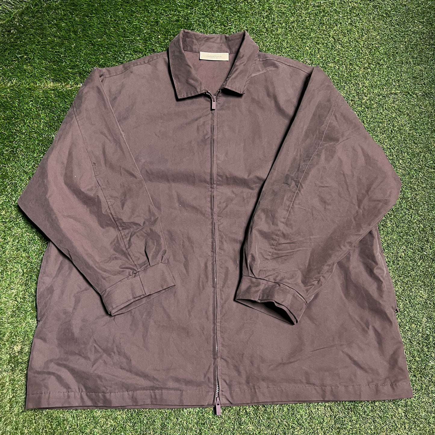 Fear of God FOG Essentials Brownish Zip Up Jacket Size Medium USED x13829