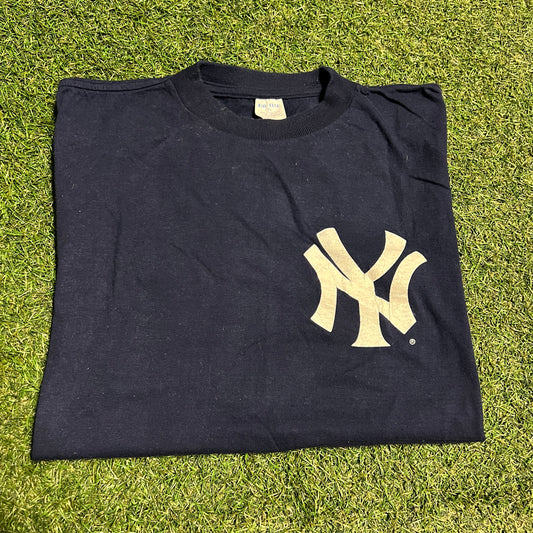 1990s New York Yankees Bernie Williams Navy Tee Size XL USED v16317