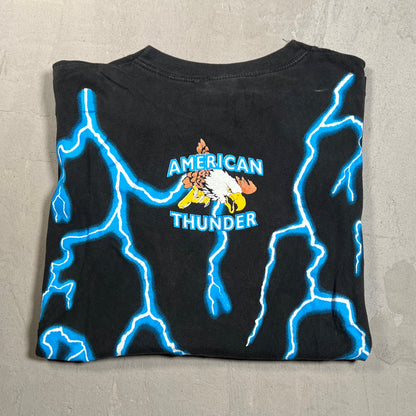 American Thunder 1990s POW MIA Tee Size Large USED v8653
