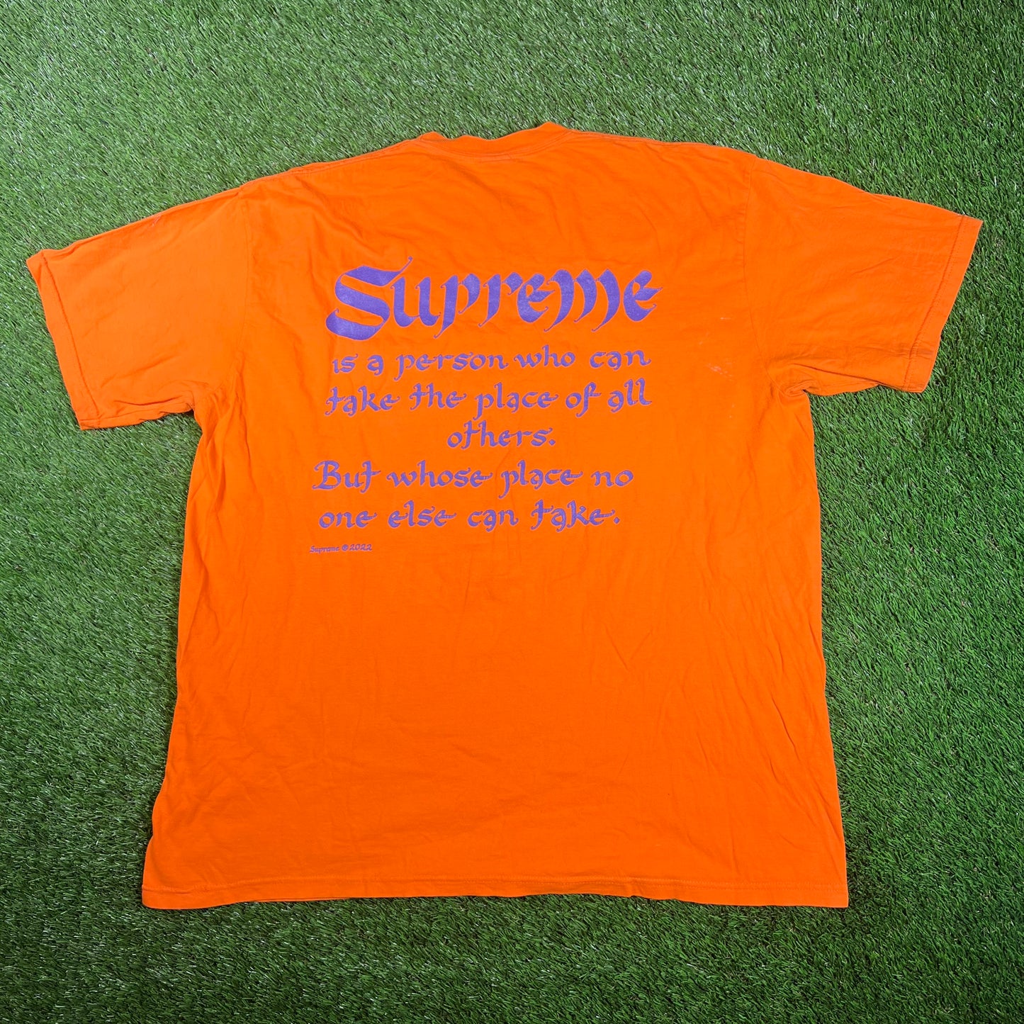 Supreme "Philosophy" Orange Tee (2022) Size XL USED s19928