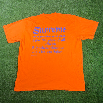 Supreme "Philosophy" Orange Tee (2022) Size XL USED s19928