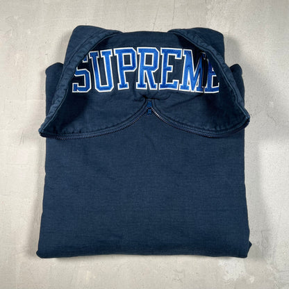 Supreme Zip Hooded Spellout Navy Blue Hoodie (2016) Size XL USED x16910