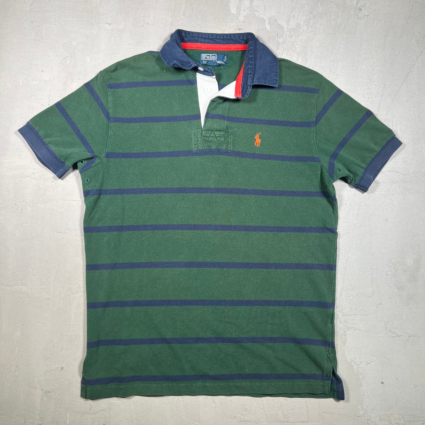 Y2K Polo Ralph Lauren Green/Blue Polo Tee Size Medium USED v19297
