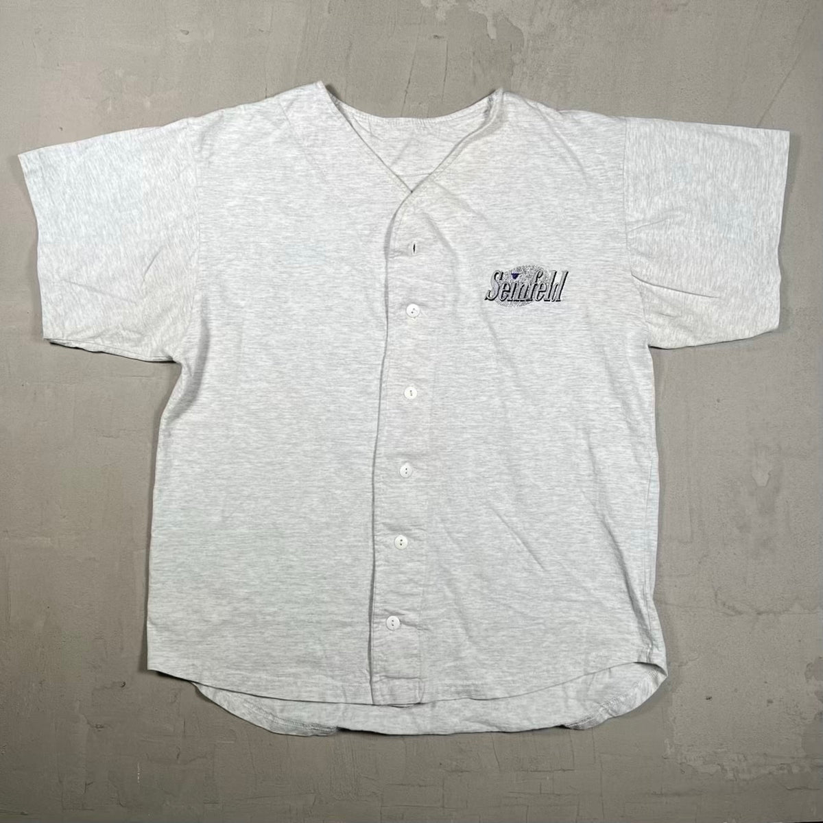 1990s Seinfeld Baseball Tee Grey Size Large USED v20380