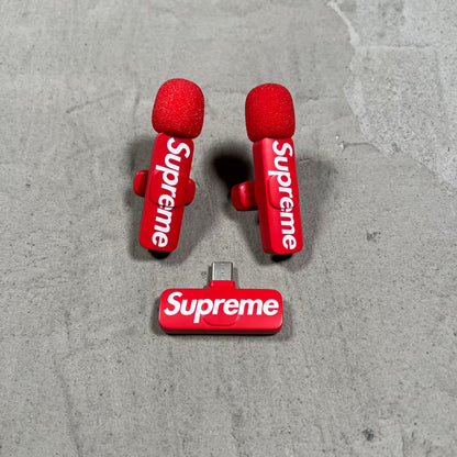 Supreme Red Mini Mics (set of 2) NEW