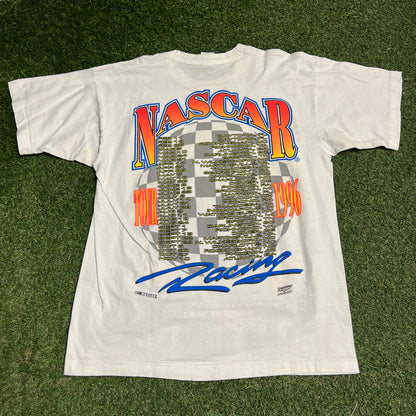 1996 Nascar Tour White Tee Size Large USED v16302