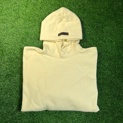 FOG Essentials Felt Logo Yellow Hoodie Size Large NEW x16926