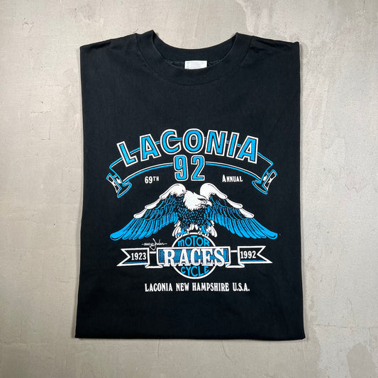1992 Laconia Motorcycle Rally Black Tee Size XXL USED v18949