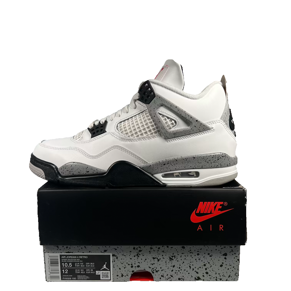 Jordan 4 White Cement (2025) Size 10.5 USED s23687