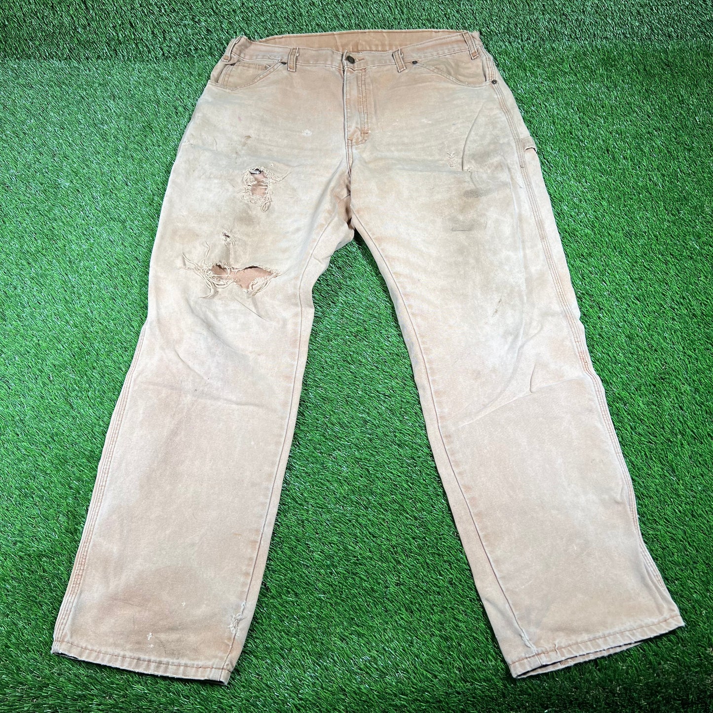 Y2K Dickies Tan Cargo Pants Size 36 USED v16801