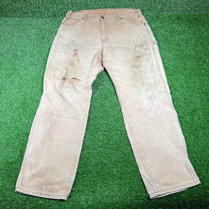 Y2K Dickies Tan Cargo Pants Size 36 USED v16801