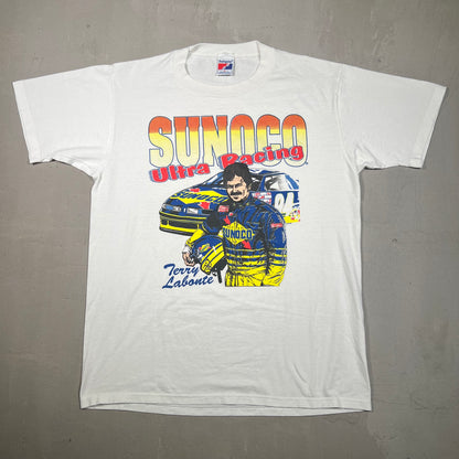 1990s Nascar Terry Labonte White Racing Tee Size Large USED v19175