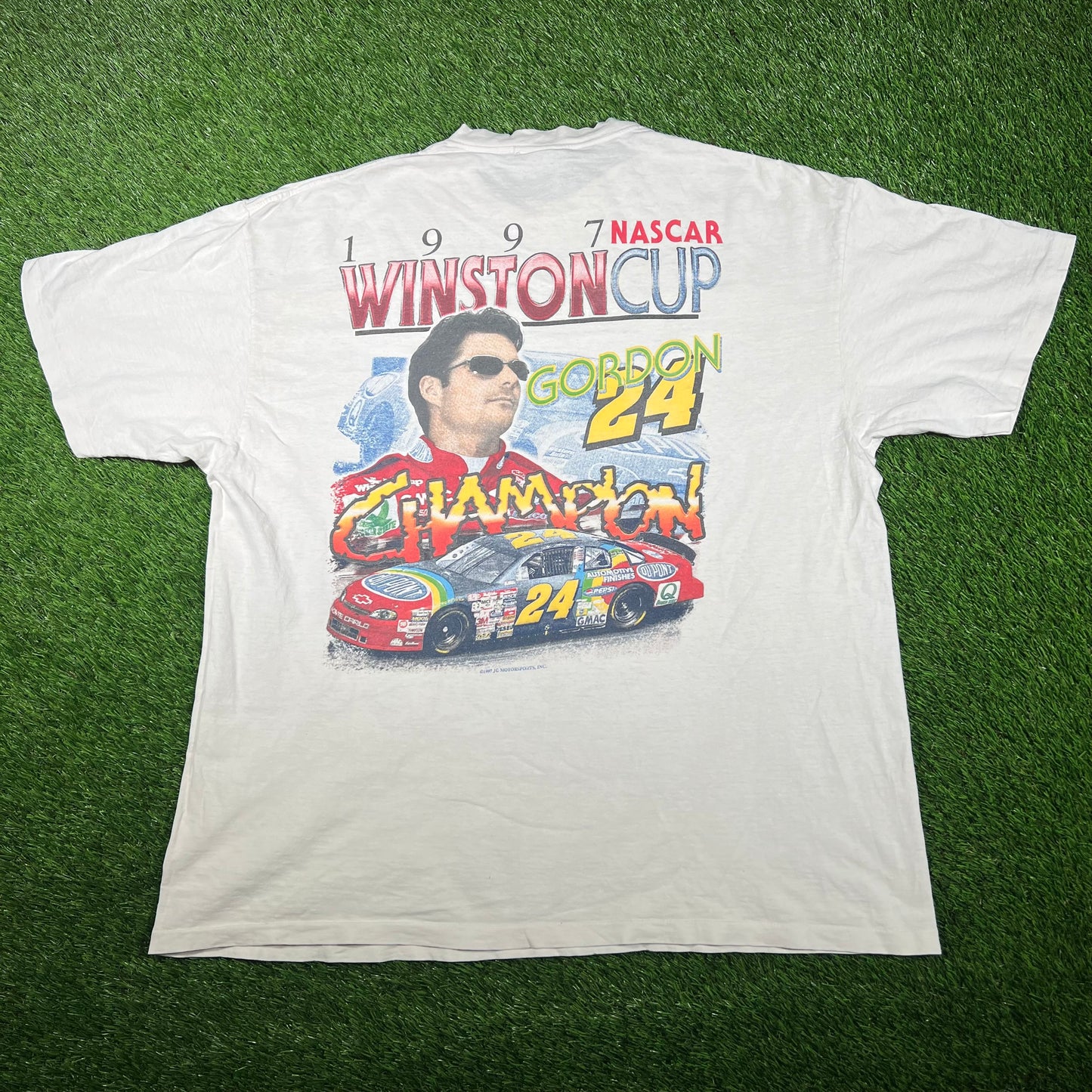 1997 Jeff Gordon Nascar Winston Cup Series White Tee Size XXL USED v17029