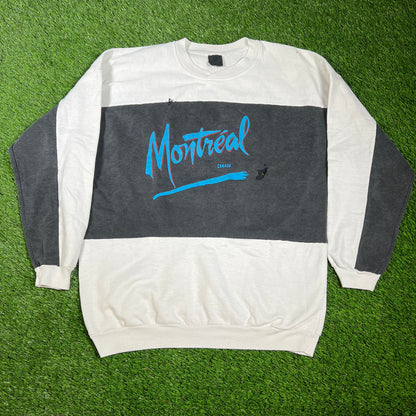 1990s Montreal Canada White/Black Crewneck Size Large USED v16536