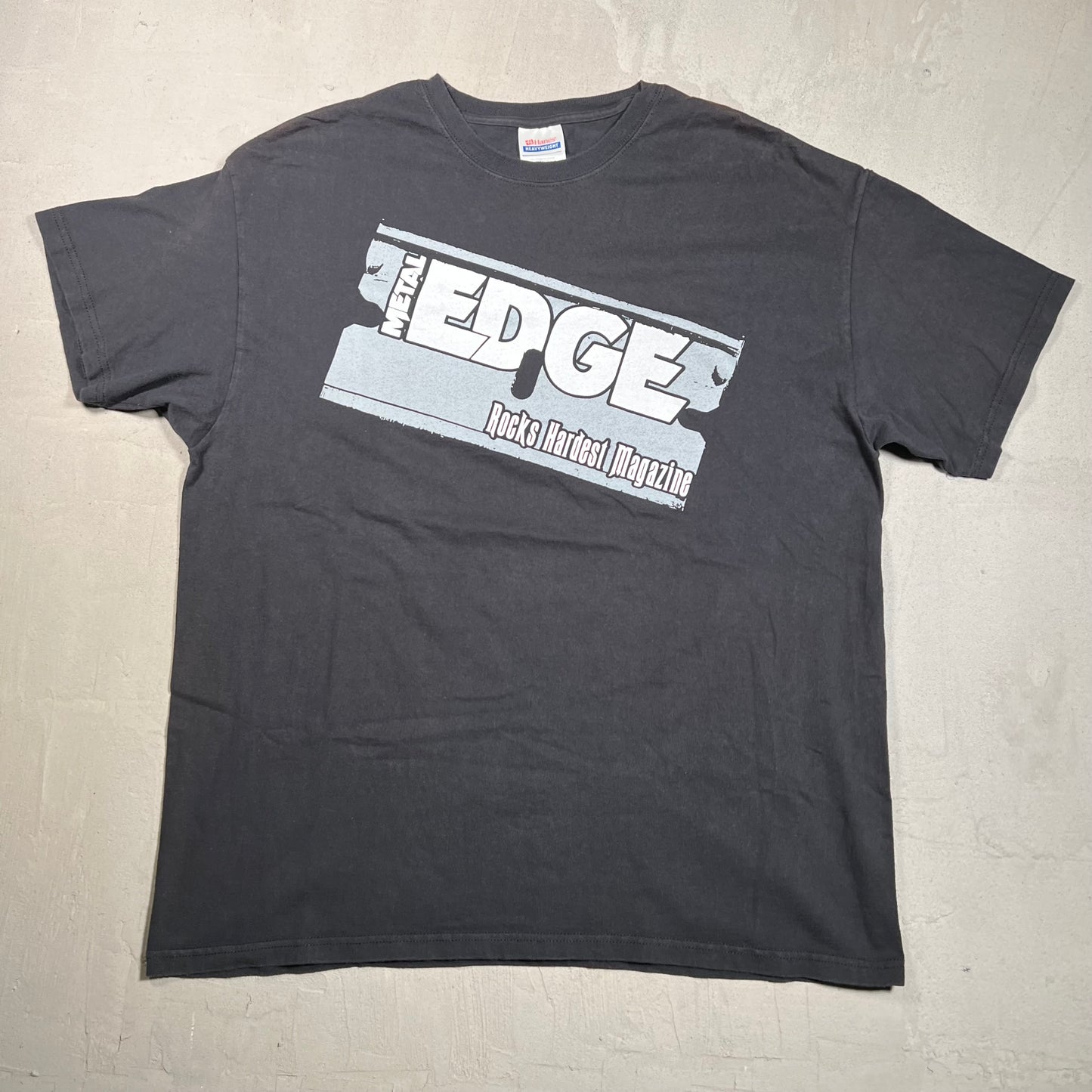 Y2K Metal Edge Magazine Black Tee Size XL USED v19441