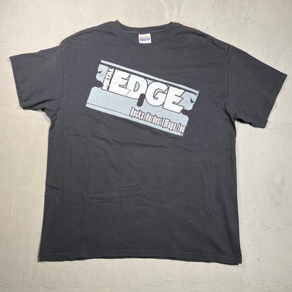 Y2K Metal Edge Magazine Black Tee Size XL USED v19441
