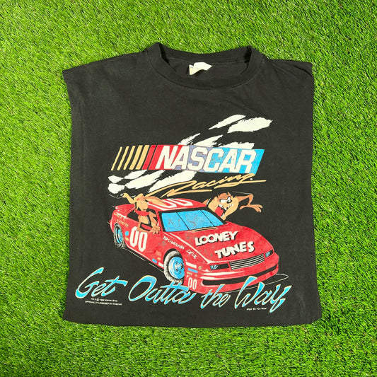 1993 Nascar Taz Black Tee Size XL USED v17775