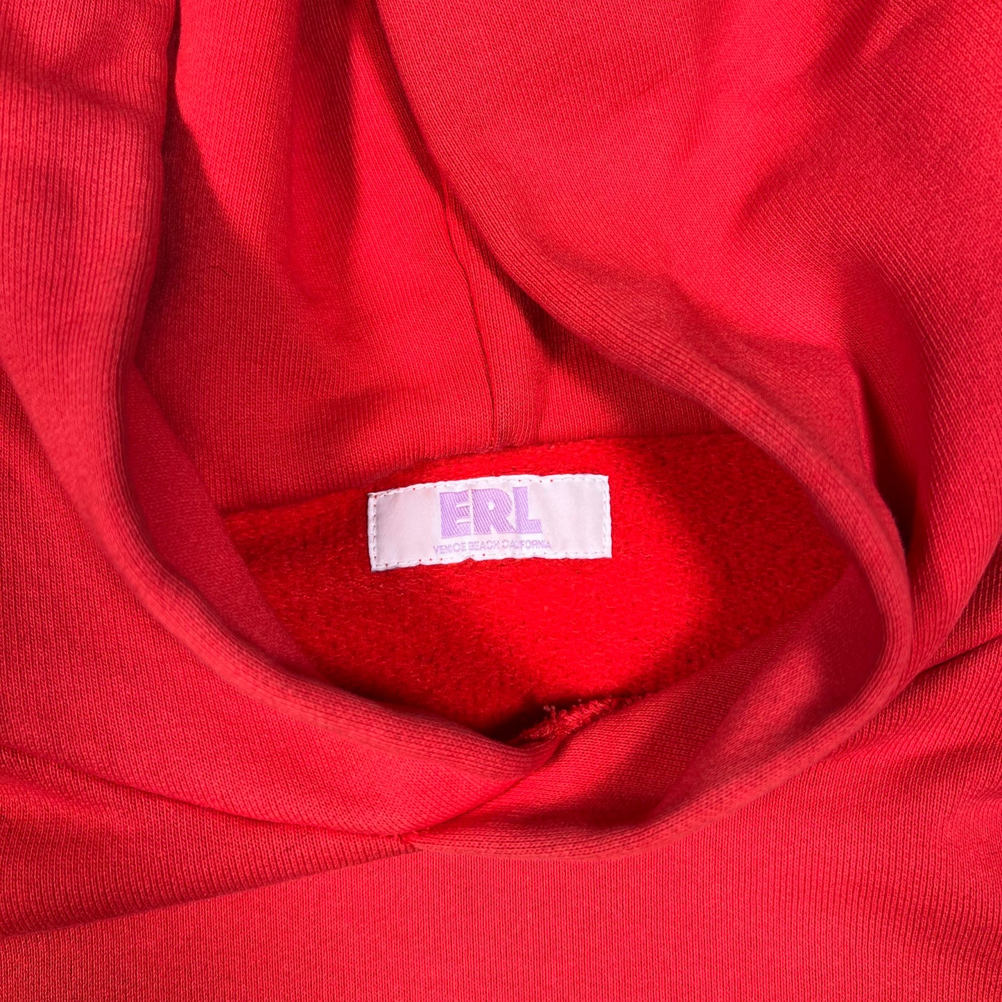 ERL Red Green Swirl Hoodie Size Large USED x17433