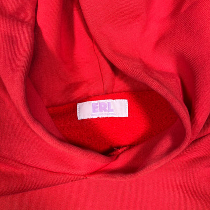 ERL Red Green Swirl Hoodie Size Large USED x17433