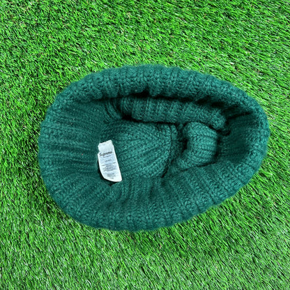 Supreme Ribbed Classic Logo Green Beanie (2024) USED x16494