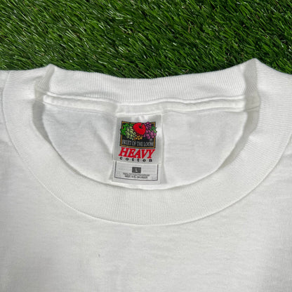 Y2K Osama Come Out And Play Fighter Jets White Tee Size Large USED v16746